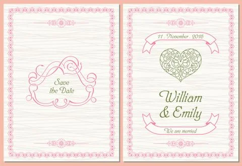Save The Date, Wedding Invitation Card Stock Illustration