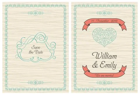 Save The Date, Wedding Invitation Card Stock Illustration