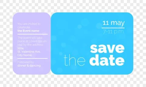 Save the Date wedding invitation card creative ticket design template. Vector Stock-Illustration