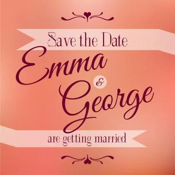 Save the date. Wedding invitation Stock Illustration