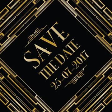 Save the date wedding invitation Stock Illustration