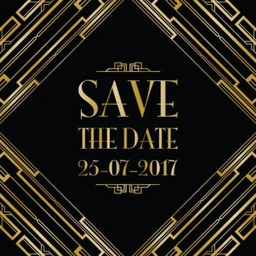 Save the date wedding invitation Stock Illustration