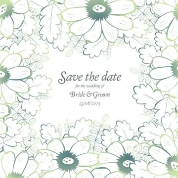 Save the date wedding invite card template 스톡 일러스트