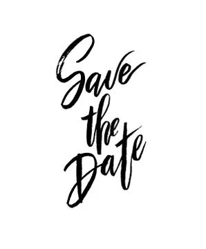 Save the date wedding lettering Ilustración de archivo