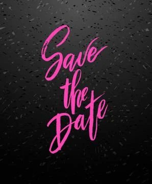 Save the date wedding lettering Stock Illustration