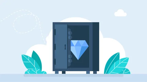 Save a diamond. Large blue diamond is locked in a metal safe. Treasure in safe Stock Footage 270079378