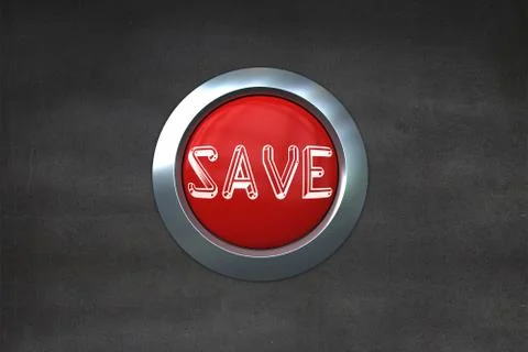 Save on digitally generated red push button Stock Illustration
