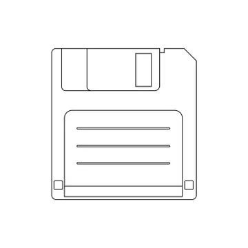 Save disk outline illustration Stock Illustration