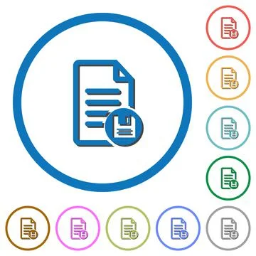 Save document icons with shadows and outlines イラスト素材
