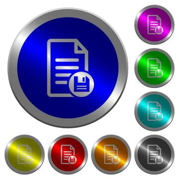 Save document luminous coin-like round color buttons イラスト素材