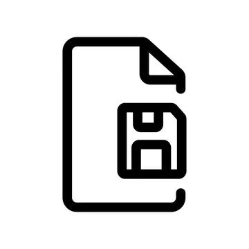 Save document outline icon isolated on white background Stock Illustration