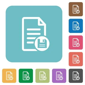Save document square flat icons イラスト素材