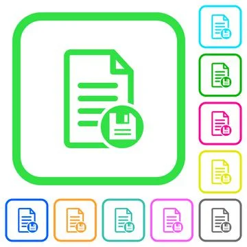 Save document vivid colored flat icons icons 스톡 일러스트