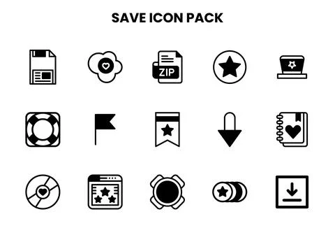 Save DuoTone Scalable Icons Pack Stock Illustration