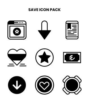 Save DuoTone UI Icons Pack 스톡 일러스트