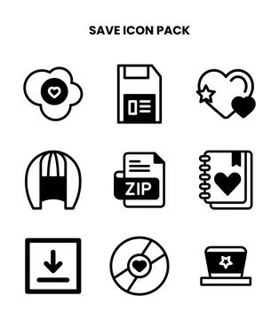 Save DuoTone Vector Icons Pack イラスト素材