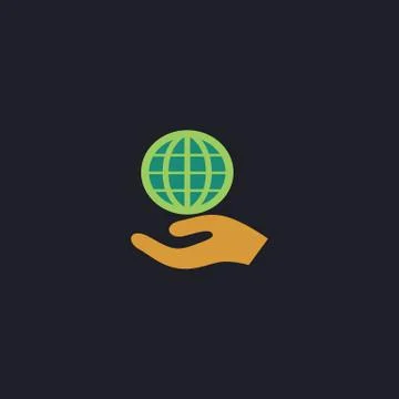Save earth computer symbol Illustrazione stock