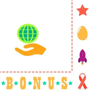 Save earth computer symbol Stock Illustration