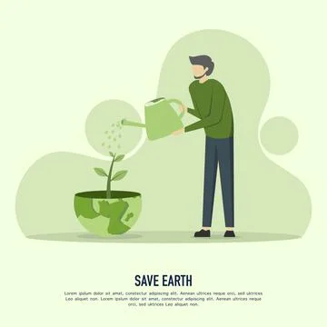 Save earth Concept Vector Illustration. Stock Illustration