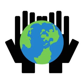 Save Earth Concept Vector Logo Stock Illustration