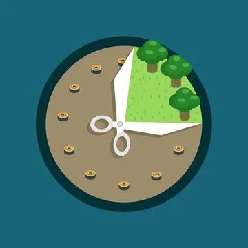 Save Earth Dead Line Concept Stock Illustration