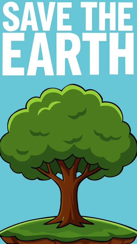Save the Earth with Healthy Green Tree Environmental Awareness Motion Backgr Stock-Footage 339741445