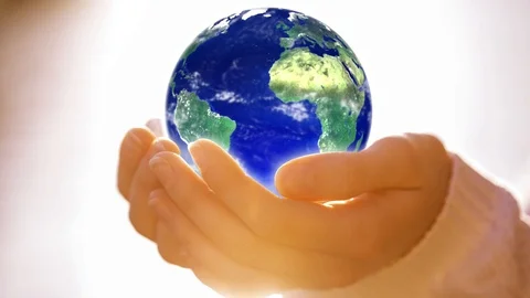 Save the Earth. Looping Cinemagraph. Still Image Moving Globe Video stock 115975127