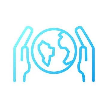Save Earth pixel perfect gradient linear vector icon Stock Illustration
