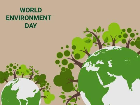 Save Earth Planet World Concept. World environment day. Ecology friendly. fla Stock Illustration