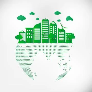 Save Earth Planet World Concept. World environment day concept. green modern Stock Illustration