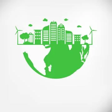 Save Earth Planet World Concept. World environment day concept. green modern Stock Illustration