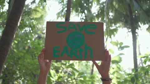 "Save the Earth" poster Stock Footage 146706307