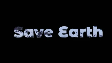 Save Earth Text on Dark Black Background Stock Footage 318032154