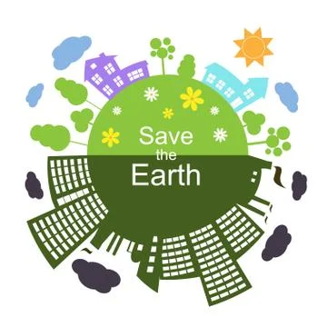 Save the Earth, Vector Illustration Stock Illustration