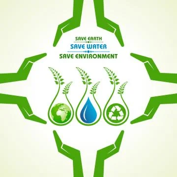 Save earth,water and environment concept Stock Illustration