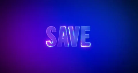 Save. Electric lightning words. Logotype Stock Footage 134609726