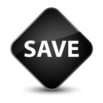 Save elegant black diamond button Illustrazione stock