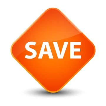 Save elegant orange diamond button Stock Illustration