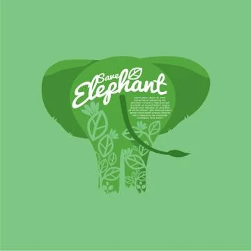 Save Elephant Conservative Concept Vector Illustration Stock-Illustration