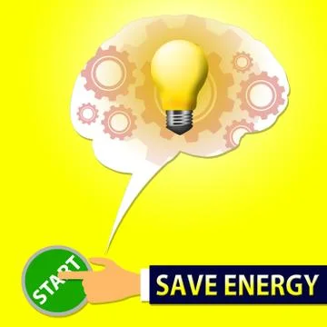 Save Energy Light Shows Reduce Electric 3d Illustration Stockillustratie