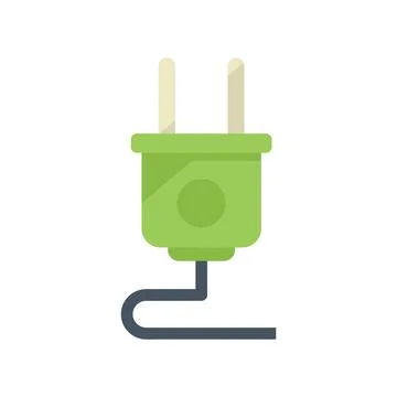 Save energy plug icon flat vector. Engineer care Illustrazione stock