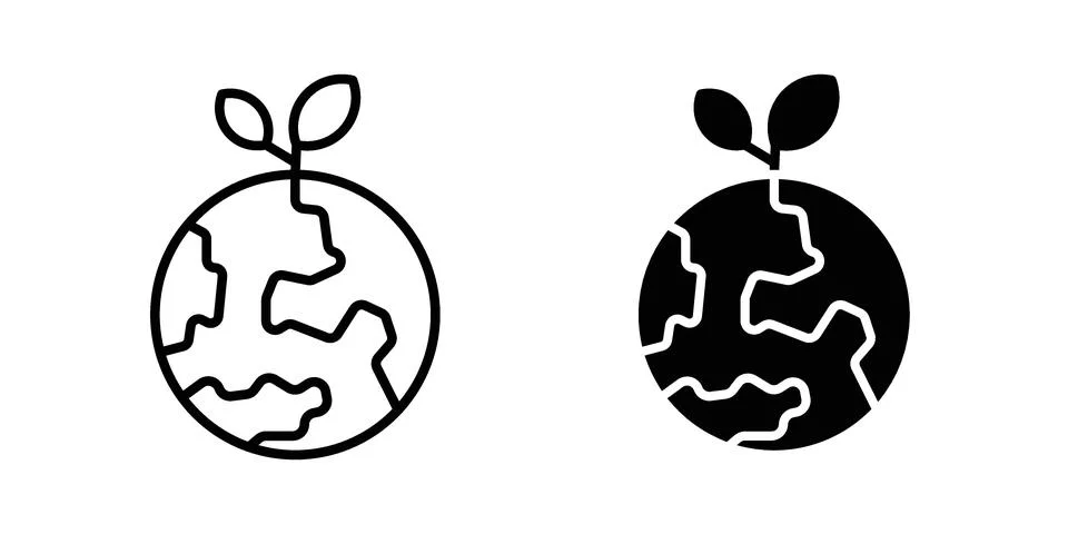 Save environment icon concept logo design collection Stock Illustration