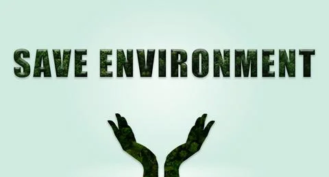 Save environment poster, banner, background with lettering save environment Stock Illustration