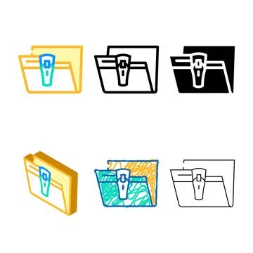 Save file in designs folder color icon vector Stock Illustration