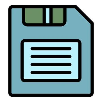 Save file editor icon color outline vector Illustrazione stock