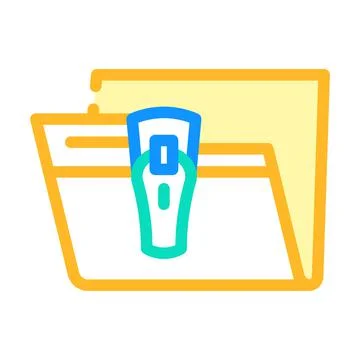 Save file in folder color icon vector illustration 스톡 일러스트