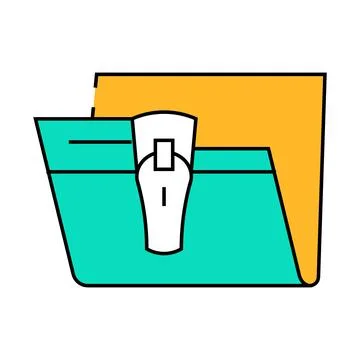 Save file in folder icon color illustration Illustrazione stock
