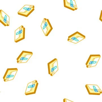 Save file in folder isometric icon seamless pattern 스톡 일러스트