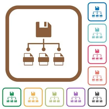 Save file as multiple format simple icons Illustrazione stock