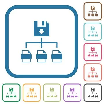 Save file as multiple format simple icons Illustrazione stock